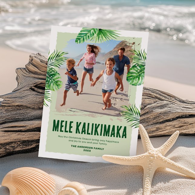 Mele Kalikimaka Hawaiian Photo jul Julkort (Skapare uppladdad)
