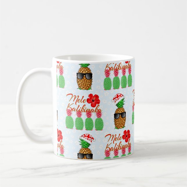 Mele Kalikimaka Hawaiian Pineapple God jul Kaffemugg (Vänster)