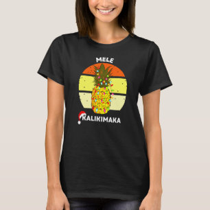 Mele Kalikimaka Hawaiian Pineapple Julgran T Shirt