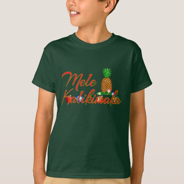 Mele Kalikimaka Hawaiian Pineapple Tee (Framsida)
