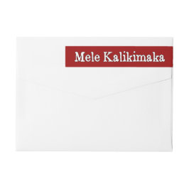 Mele Kalikimaka Hawaiian Returadress Etikettband
