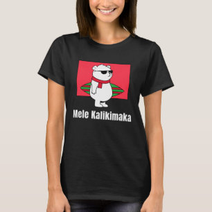 Mele Kalikimaka Hawaiian Surfing Polar Bear T Shirt