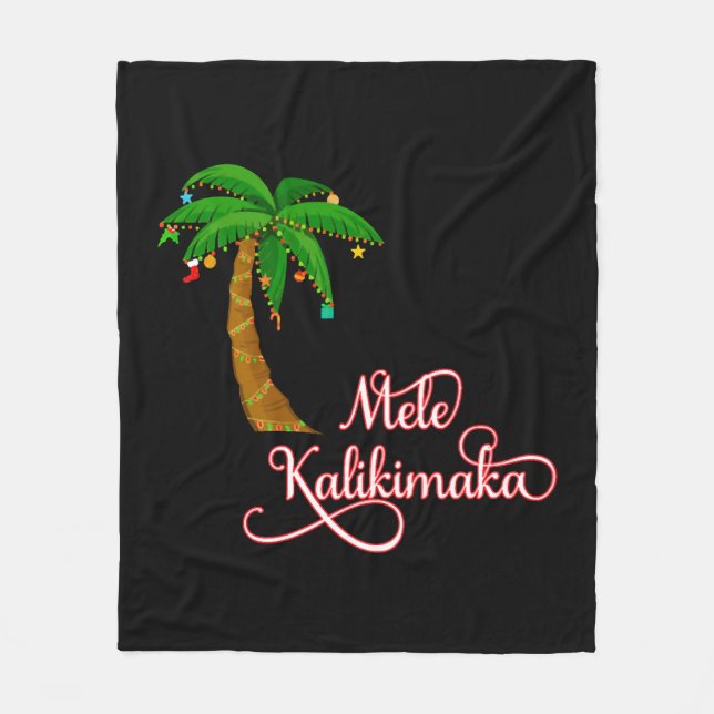 Mele Kalikimaka Hawaiian Sweat till jul Fleecefilt (Framsidan)
