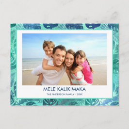 MELE KALIKIMAKA HAWAIIAN TROPICAL BEACH PHOTO HELG VYKORT
