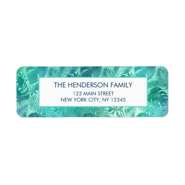 MELE KALIKIMAKA HAWAIIAN TROPICAL BEACH RETURADRESS ETIKETT (Framsidan)