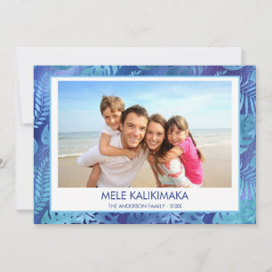MELE KALIKIMAKA HAWAIIAN TROPICAL BLUE PHOTO JULKORT