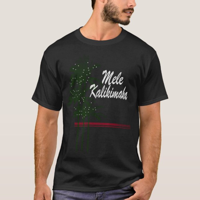 Mele Kalikimaka Hawaiian Tropical Handflatan T Shirt (Framsida)