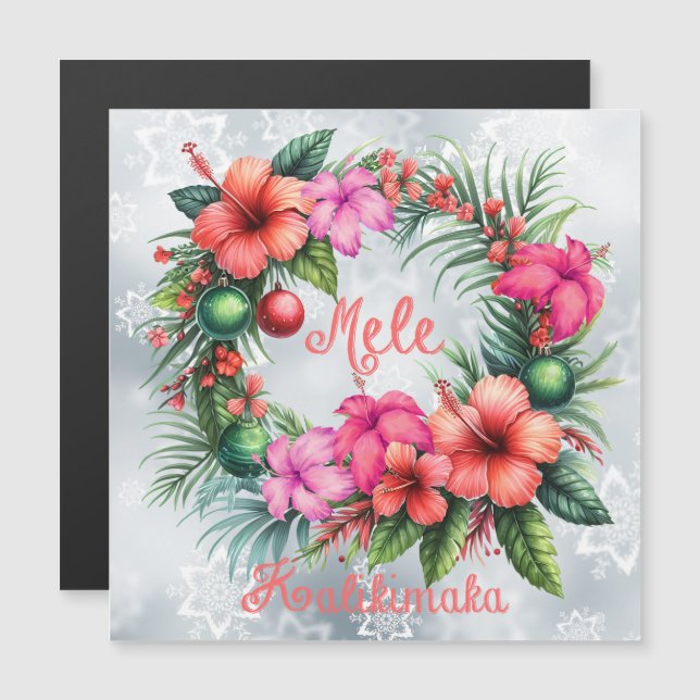 Mele Kalikimaka Hawaiiansk Hibiskus (Fram/baksida)