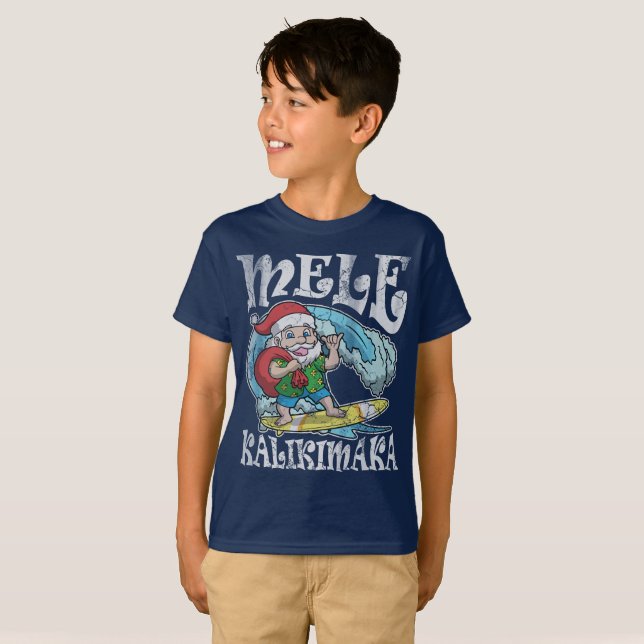 Mele Kalikimaka hawaiibojul T-shirt (Hel framsida)