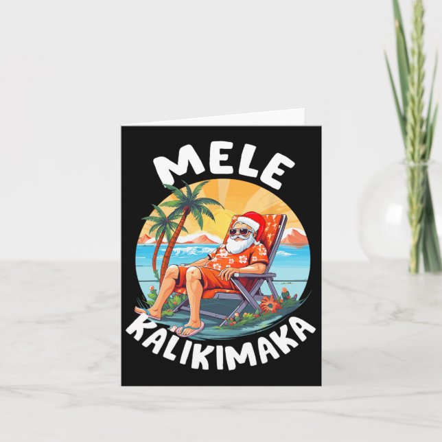 Mele Kalikimaka Hawaiiisk jul på Hawaii Sunba Kort (Framsida)