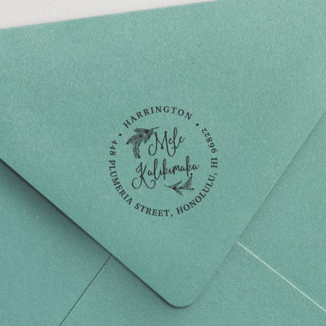 Mele Kalikimaka | Hawaiis Helgdag Returadress Självfärgande Stämpel (Skapare uppladdad)