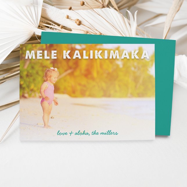 Mele Kalikimaka | Hawaiiskt Helgdag-fotokort Julkort (Skapare uppladdad)