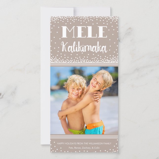 Mele Kalikimaka Helgdag Photo Card/Beige Julkort (Framsida)