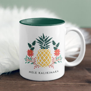 Mele Kalikimaka Himmelseisk julanananas Två-Tonad Mugg