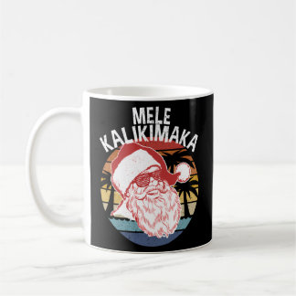 Mele Kalikimaka Hipster Santa Handflatan Träd Kaffemugg