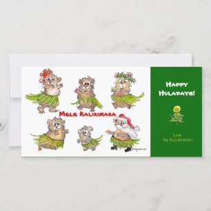 Mele Kalikimaka Hula Hamsters julkort