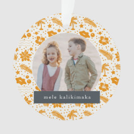 Mele Kalikimaka jul 2 Photo Orange Ornament