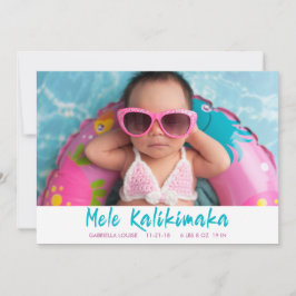 Mele Kalikimaka jul Baby Birth Helgdag Photo Julkort