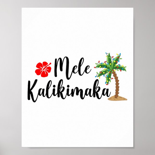 Mele Kalikimaka jul Beach Aloha Party Hawaii Poster (Framsidan)