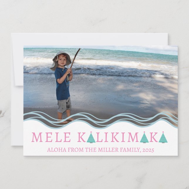 Mele Kalikimaka Jul Collage Julkort (Framsida)