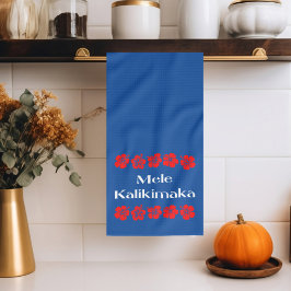 Mele Kalikimaka jul Flower Bands Färg Kökshandduk