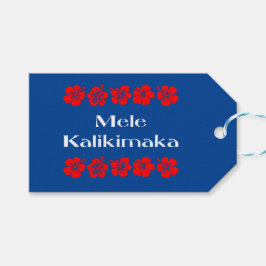 Mele Kalikimaka jul Flower Bands Färg Presentetikett
