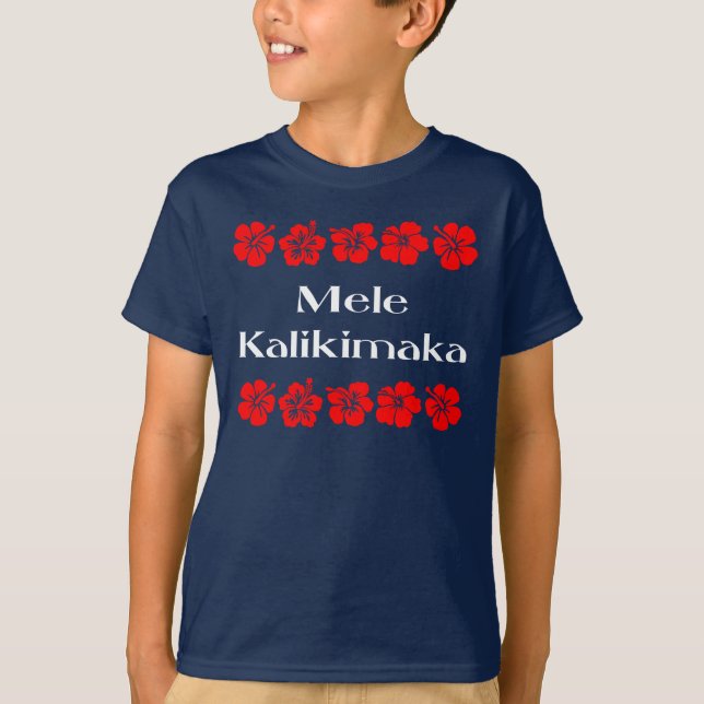 Mele Kalikimaka jul Hawaiian Aloha T-Shirt (Framsida)