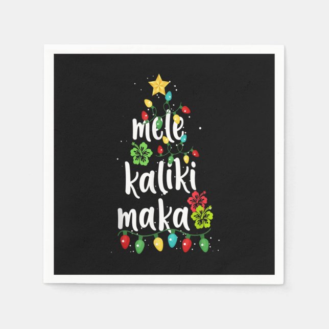 Mele kalikimaka jul Hawaiian Julafton Pappersservett (Framsidan)