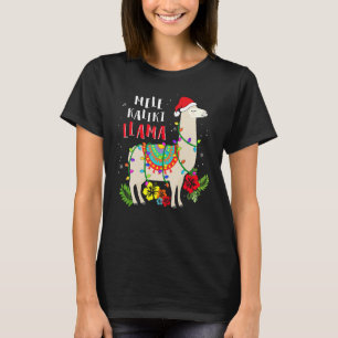 Mele Kalikimaka jul Hawaiian Llama X Mas Li T Shirt