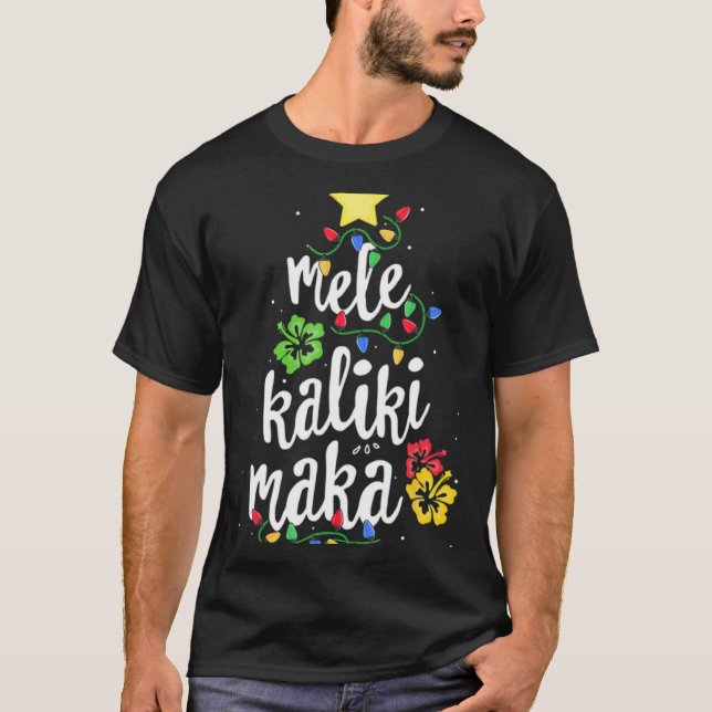 Mele Kalikimaka jul hawaiiansk t-shirt  (Framsida)