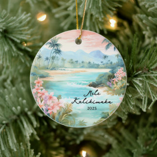 Mele kalikimaka jul julgransprydnad keramik