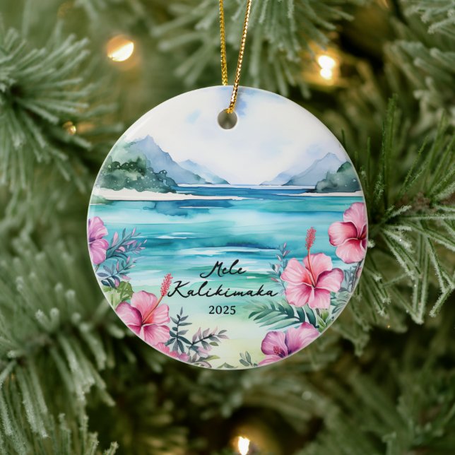 Mele kalikimaka jul julgransprydnad keramik (Träd)