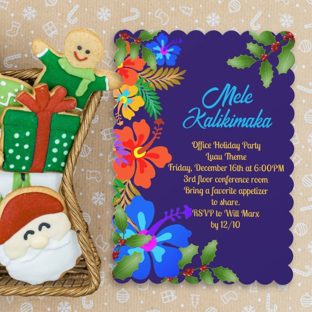 Mele Kalikimaka jul Luau kontorsfest Julkort (Skapare uppladdad)