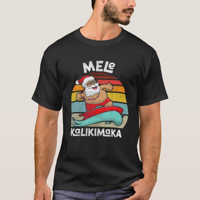 Mele Kalikimaka jul Manar Apparel Funny Surfa S T Shirt (Framsida)