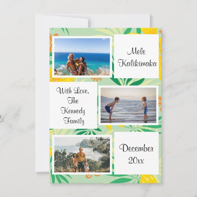 Mele Kalikimaka jul Photo Collage Card (Framsida)