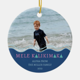Mele Kalikimaka jul Photo Julgransprydnad Keramik