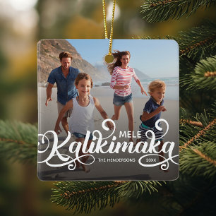 Mele Kalikimaka jul Photo Julgransprydnad Keramik