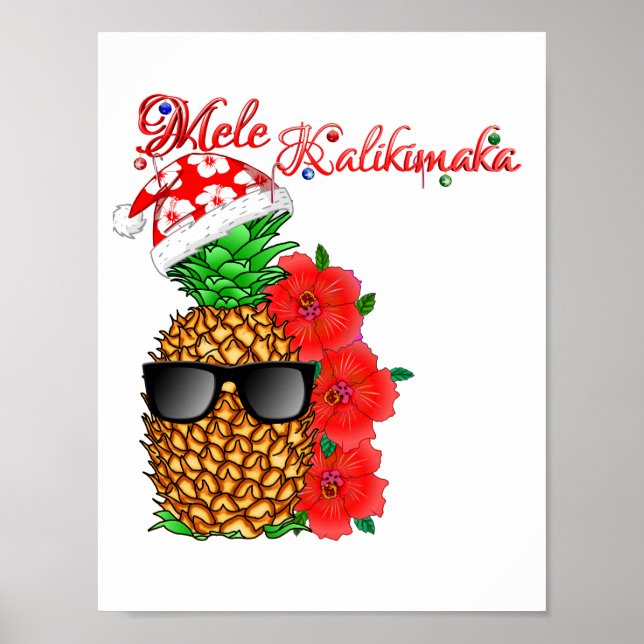 Mele Kalikimaka jul Pineapple Poster (Framsidan)