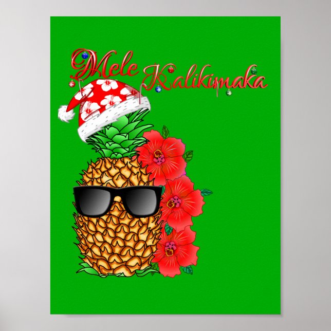 Mele Kalikimaka jul Pineapple Poster (Framsidan)