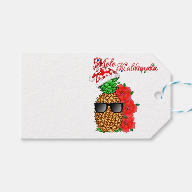 Mele Kalikimaka jul Pineapple Presentetikett (Framsidan (Horisontell))