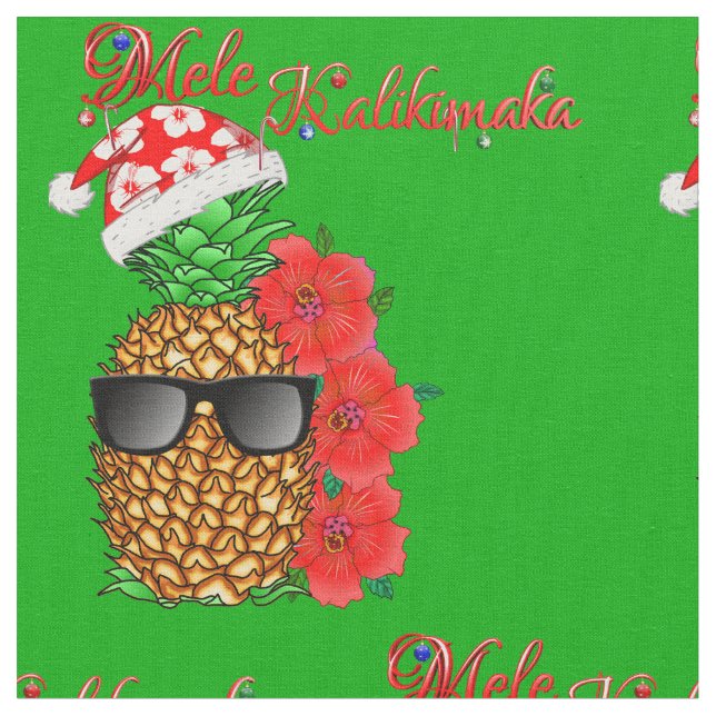 Mele Kalikimaka jul Pineapple Tyg (Närbild)