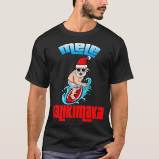 Mele Kalikimaka jul Santa Shaka Hawaii Surfi T Shirt