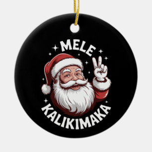 Mele Kalikimaka jul Santa Xmas högtid Julgransprydnad Keramik