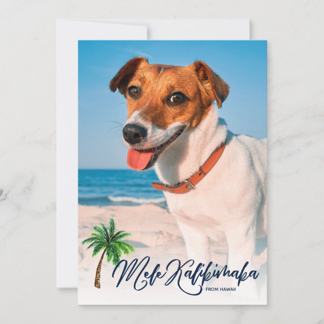 Mele Kalikimaka jul Tropical 2-Photo Julkort (Framsida)