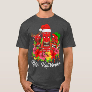 Mele Kalikimaka Julafton Ljus Hawaiian Tiki Christ T Shirt