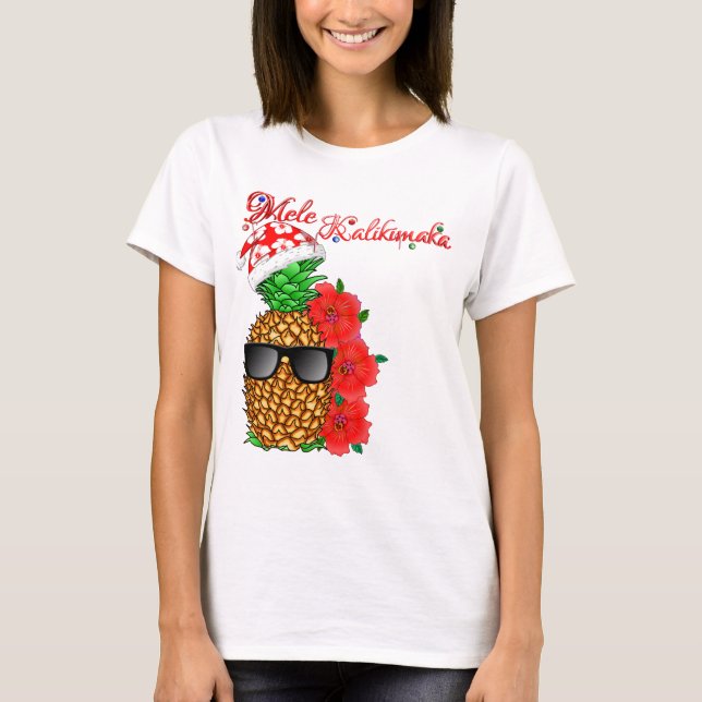 Mele Kalikimaka julanas T Shirt (Framsida)