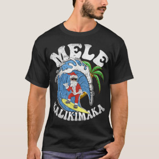 Mele Kalikimaka julens Surfa Design - Santa Surfa T Shirt