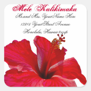 Mele Kalikimaka-julets returadress Fyrkantigt Klistermärke