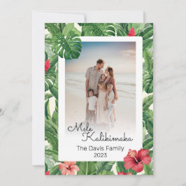 Mele Kalikimaka julfamiljen Photo Tropical Julkort