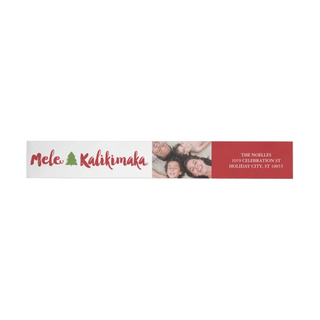 Mele Kalikimaka julfoto-Adressetiketter Etikettband (Individual)